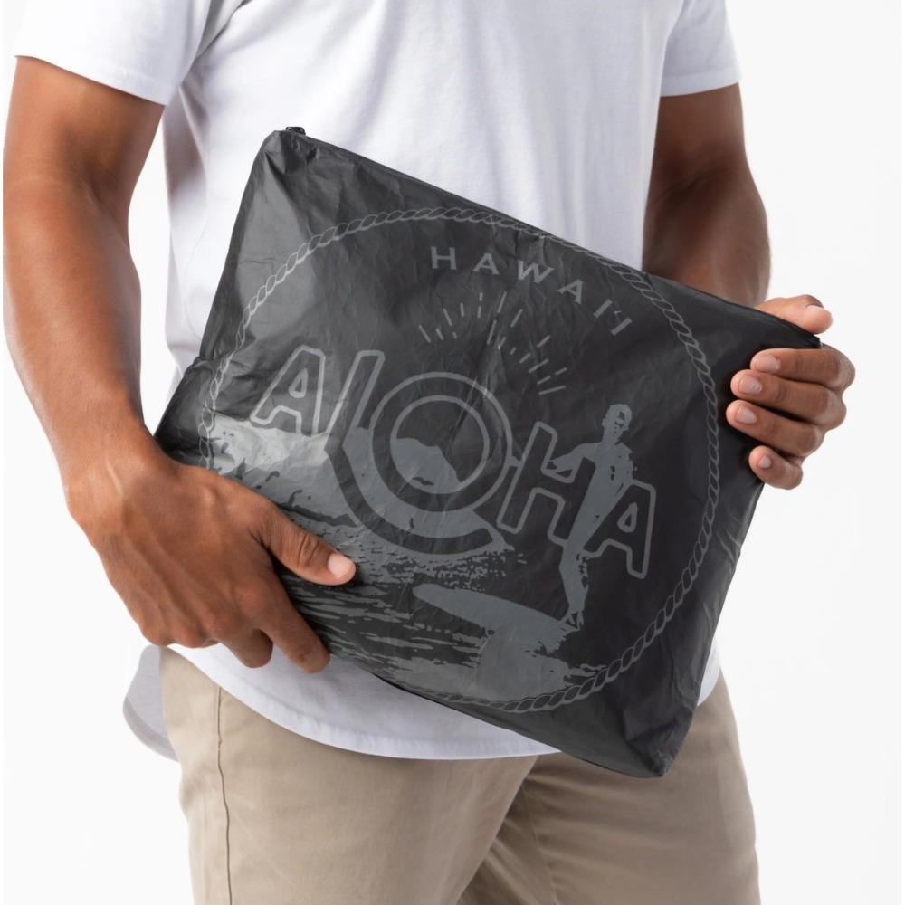 Aloha Collection Max Pouch Large Waikiki Seal Black Splashproof Travel Packing